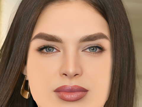 Testa di Nadia Ferreira - Senza capelli - Testa in polietilene bassa per il gioco Modello 3D