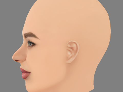 Cabeza de Nadia Ferreira - Sin pelo - Cabeza de baja poli para juego Modelo 3D