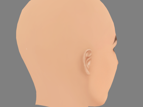 Cabeza de Nadia Ferreira - Sin pelo - Cabeza de baja poli para juego Modelo 3D