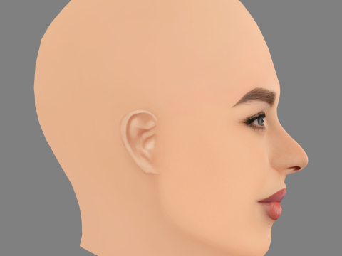 Cabeza de Nadia Ferreira - Sin pelo - Cabeza de baja poli para juego Modelo 3D