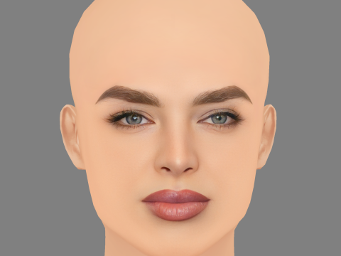 Cabeza de Nadia Ferreira - Sin pelo - Cabeza de baja poli para juego Modelo 3D