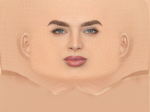 Cabeza de Nadia Ferreira - Sin pelo - Cabeza de baja poli para juego Modelo 3D