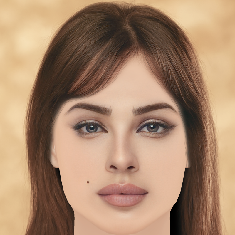 Testa di Nadine Nassib Njeim - Senza capelli - Testa in poliestere bassa per il gioco Modello 3D .c4d .max .obj .3ds .fbx .stl .blend 