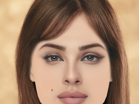 Testa di Nadine Nassib Njeim - Senza capelli - Testa in poliestere bassa per il gioco Modello 3D