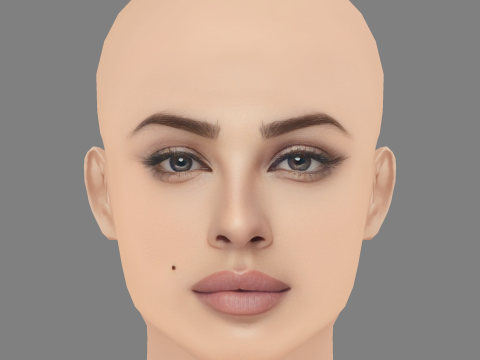 Testa di Nadine Nassib Njeim - Senza capelli - Testa in poliestere bassa per il gioco Modello 3D