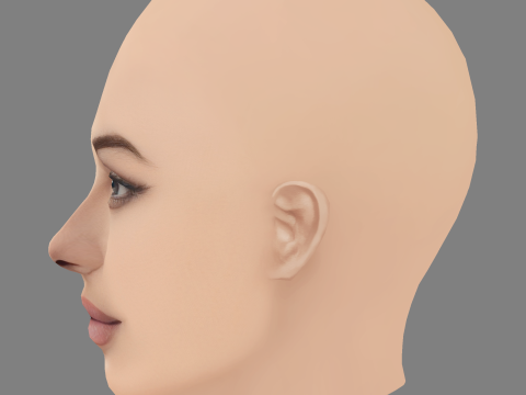 Testa di Nadine Nassib Njeim - Senza capelli - Testa in poliestere bassa per il gioco Modello 3D