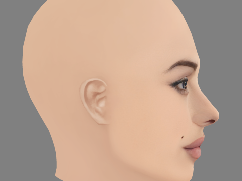 Testa di Nadine Nassib Njeim - Senza capelli - Testa in poliestere bassa per il gioco Modello 3D