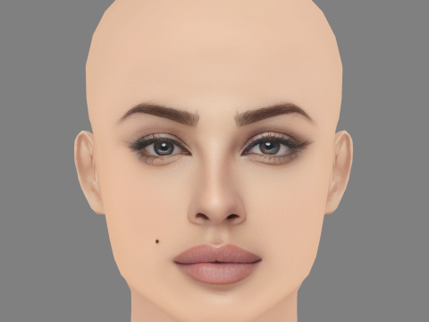 Testa di Nadine Nassib Njeim - Senza capelli - Testa in poliestere bassa per il gioco Modello 3D