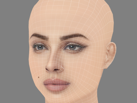 Testa di Nadine Nassib Njeim - Senza capelli - Testa in poliestere bassa per il gioco Modello 3D