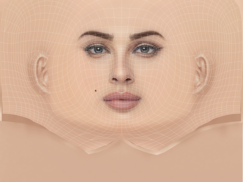 Testa di Nadine Nassib Njeim - Senza capelli - Testa in poliestere bassa per il gioco Modello 3D