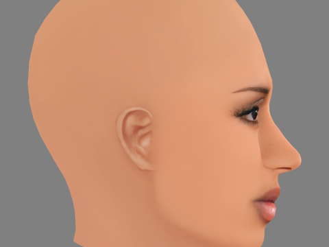 Testa di Naomi Sharon - Senza capelli - Testa in polietilene bassa per il gioco Modello 3D