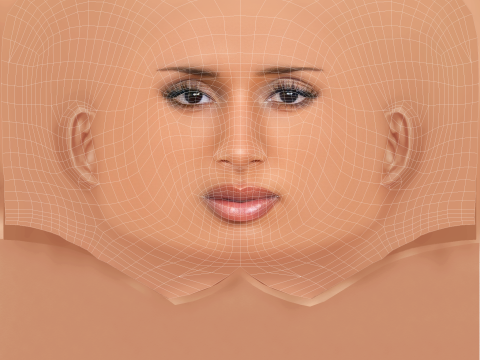 Testa di Naomi Sharon - Senza capelli - Testa in polietilene bassa per il gioco Modello 3D