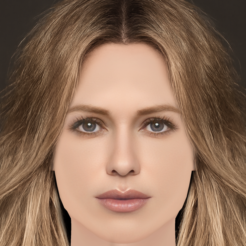Testa di Naomi Watts - Senza capelli - Testa in polietilene bassa per il gioco Modello 3D .c4d .max .obj .3ds .fbx .stl .blend 