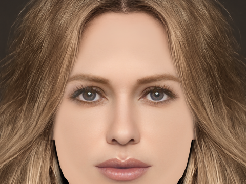 Testa di Naomi Watts - Senza capelli - Testa in polietilene bassa per il gioco Modello 3D