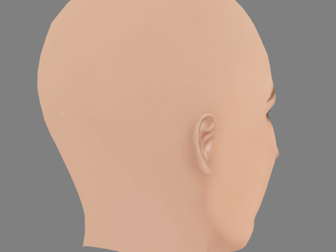 Testa di Naomi Watts - Senza capelli - Testa in polietilene bassa per il gioco Modello 3D