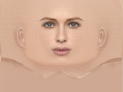 Testa di Naomi Watts - Senza capelli - Testa in polietilene bassa per il gioco Modello 3D