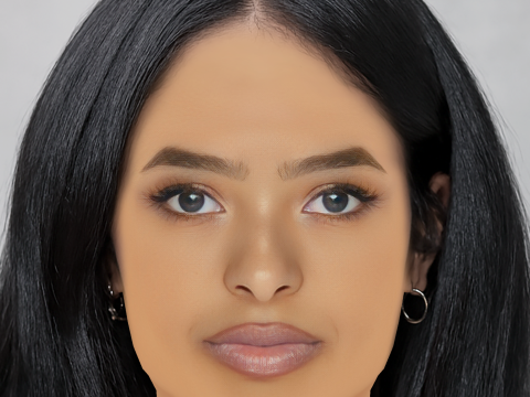 Testa di Natalia Bryant - Senza capelli - Testa in polietilene bassa per il gioco Modello 3D