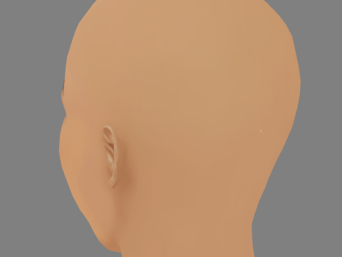 Testa di Natalia Bryant - Senza capelli - Testa in polietilene bassa per il gioco Modello 3D