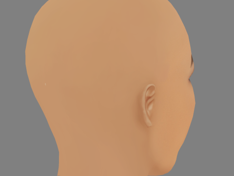 Testa di Natalia Bryant - Senza capelli - Testa in polietilene bassa per il gioco Modello 3D