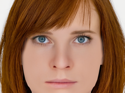 Natalya Rudakova Kafa - Saçsız - Oyun için düşük poli kafa 3D Model