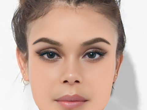 Nathalie Kelley Head - No Hair - Laag poly hoofd voor wild 3D Model