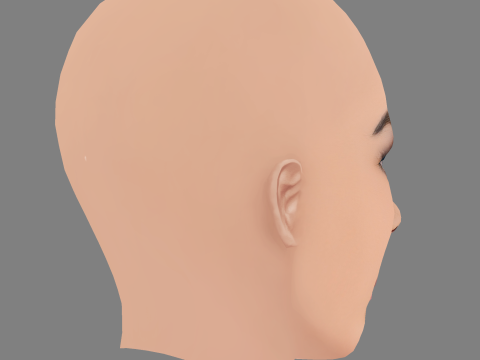 ナタリー ケリー ヘッド - 髪なし - ゲーム用の低ポリ頭 3Dモデル