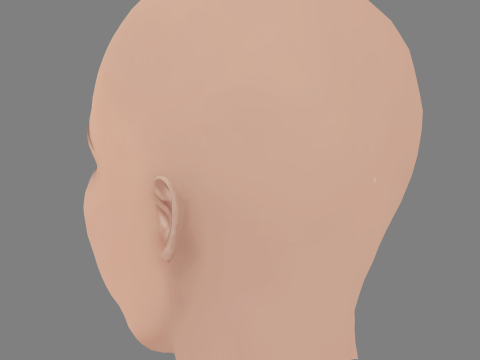 니키 힐튼 헤드 - 머리카락 없음 - 게임용 로우 폴리 헤드 3D 모델