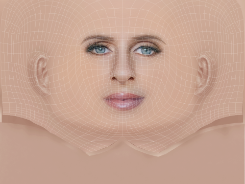 니키 힐튼 헤드 - 머리카락 없음 - 게임용 로우 폴리 헤드 3D 모델