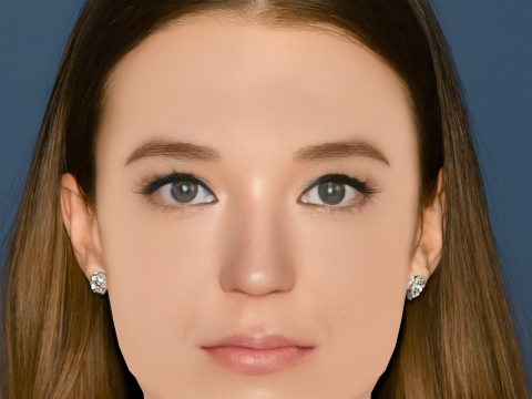 Nicole Brydon Bloom-Kopf – ohne Haare – Low-Poly-Kopf für Spiele 3D Modell