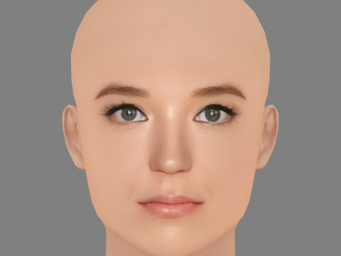 Nicole Brydon Bloom Head - No Hair - ゲーム用の低ポリヘッド 3Dモデル
