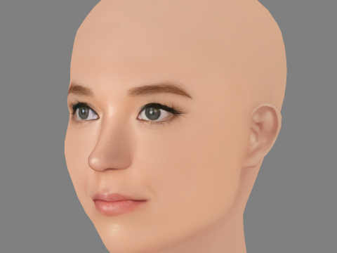 Nicole Brydon Bloom Head - No Hair - ゲーム用の低ポリヘッド 3Dモデル