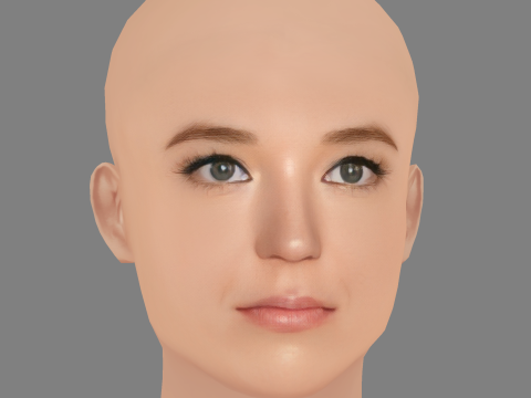 Nicole Brydon Bloom Head - No Hair - ゲーム用の低ポリヘッド 3Dモデル
