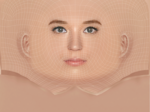 Nicole Brydon Bloom Head - No Hair - ゲーム用の低ポリヘッド 3Dモデル