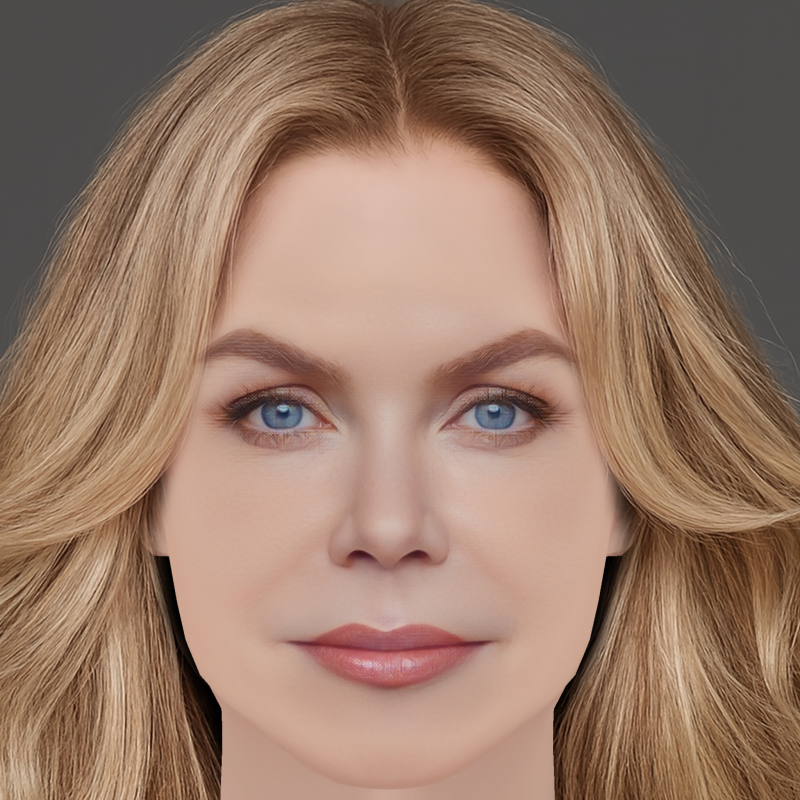 Nicole Kidman Head - No Hair - Low poly head for game 3D Model .c4d .max .obj .3ds .fbx .stl .blend