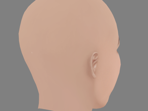 Olga Kurylenko Head - Sem cabelo - Cabeça baixa poli para jogo Modelo 3D