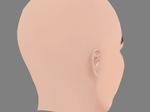 Голова Оливии Калпо - Без волос - Низкополигональная голова для игры 3D Модель