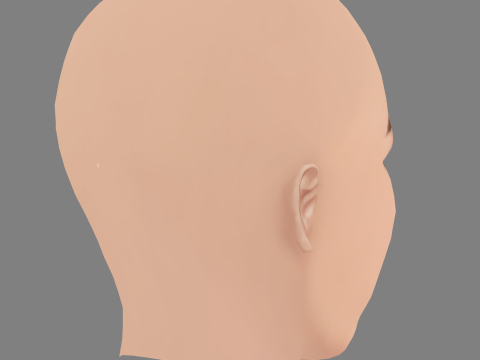 Olivia Munn Head - Sem cabelo - Cabeça baixa poli para jogo Modelo 3D