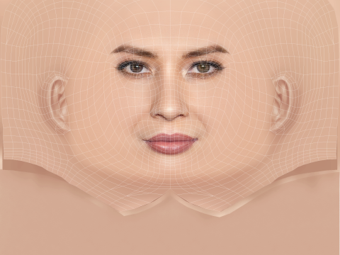 Olivia Munn Head - Sem cabelo - Cabeça baixa poli para jogo Modelo 3D