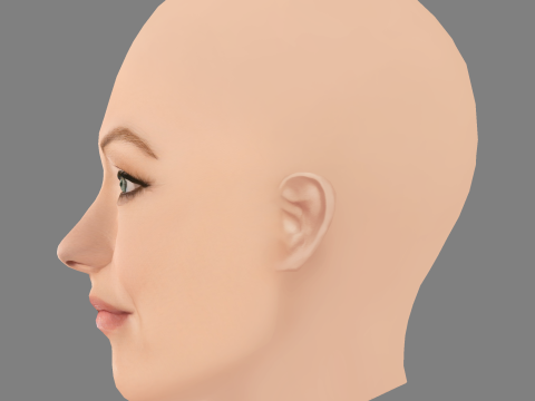 ओलिविया वाइल्ड हेड - नो हेयर - गेम के लिए लो पॉली हेड 3D मॉडल