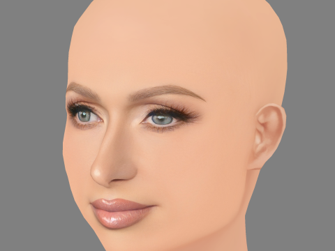 पेरिस हिल्टन हेड - नो हेयर - गेम के लिए लो पॉली हेड 3D मॉडल