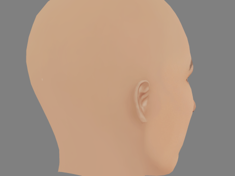 巴黎杰克逊头 - 无头发 - 低聚游戏头 3D 模型