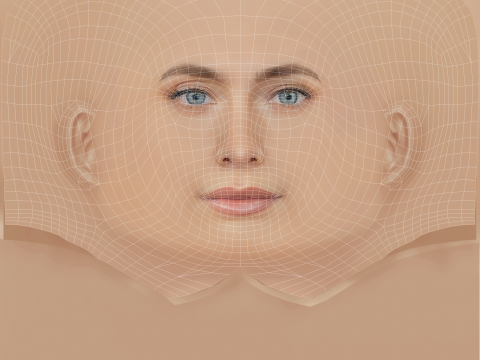 巴黎杰克逊头 - 无头发 - 低聚游戏头 3D 模型