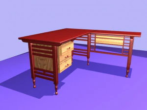 escritorio l col Modello 3D