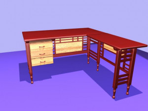 escritorio l col Modèle 3D