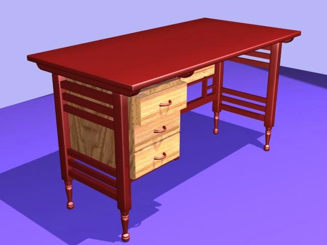 escritorio 002 3D Model .c4d .max .obj .3ds .fbx .stl .blend 