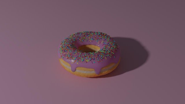 donut with icing 3Dモデル .c4d .max .obj .3ds .fbx .stl .blend 