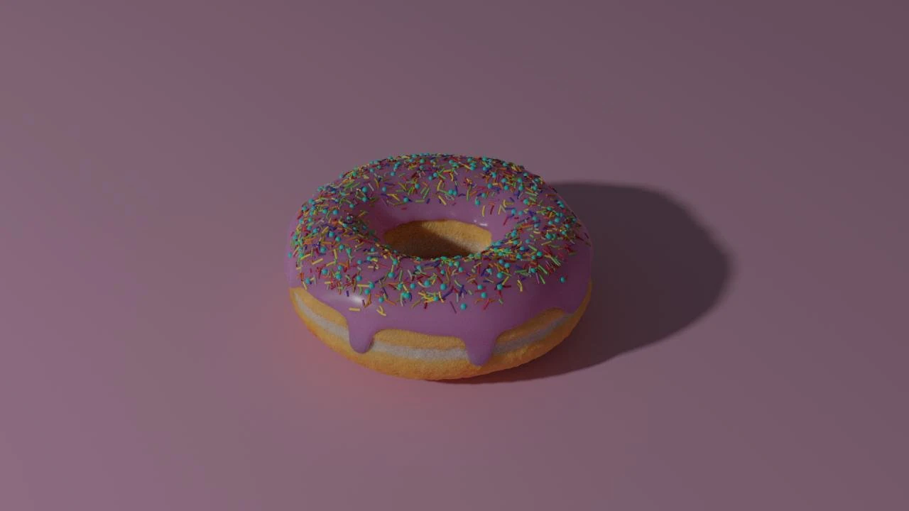 donut with icing 3D Model .c4d .max .obj .3ds .fbx .stl .blend 