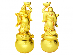 golden buddha sculpture jewellery jewelry 3D Model