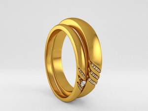 wedding rings gold diamond ornaments jewelry pearls and jewels 3D Модель