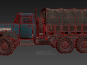 pbr truck carry-all transport vehicle military vehicles car 3D Model